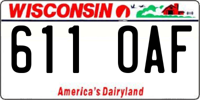 WI license plate 611OAF