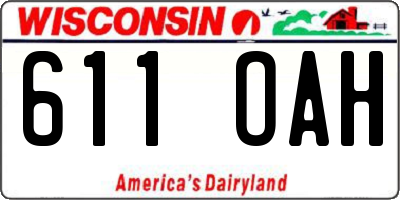 WI license plate 611OAH
