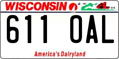 WI license plate 611OAL