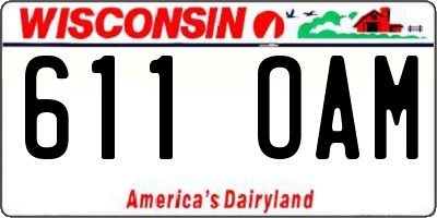 WI license plate 611OAM