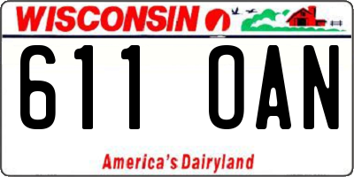 WI license plate 611OAN