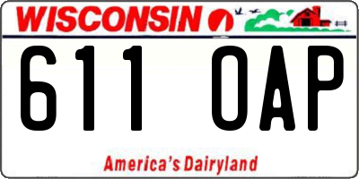 WI license plate 611OAP