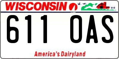 WI license plate 611OAS