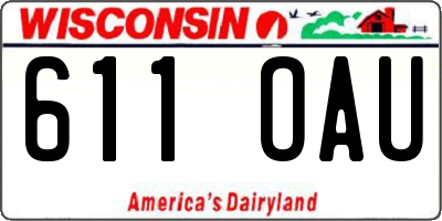 WI license plate 611OAU