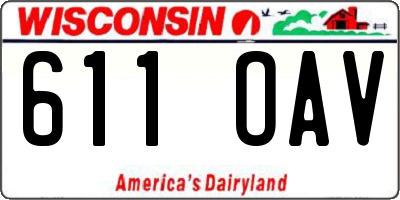 WI license plate 611OAV