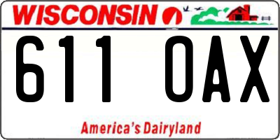 WI license plate 611OAX
