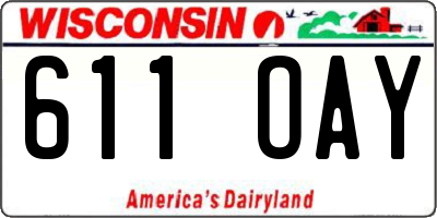WI license plate 611OAY