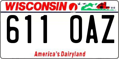 WI license plate 611OAZ