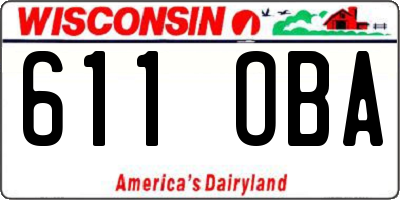 WI license plate 611OBA