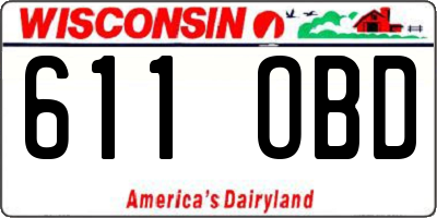 WI license plate 611OBD