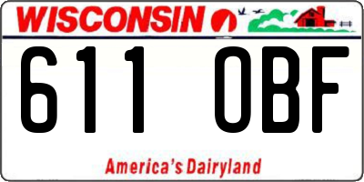 WI license plate 611OBF