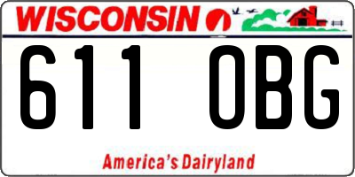 WI license plate 611OBG
