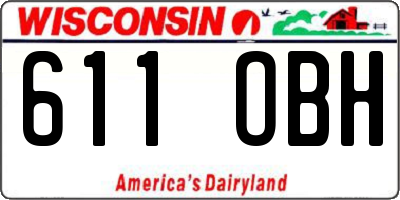 WI license plate 611OBH