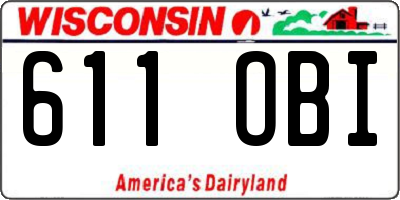 WI license plate 611OBI