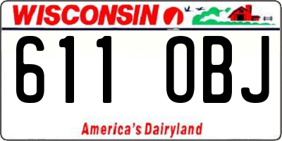 WI license plate 611OBJ