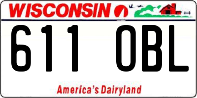 WI license plate 611OBL