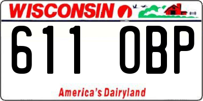 WI license plate 611OBP
