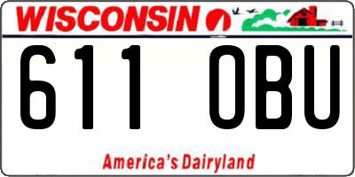 WI license plate 611OBU