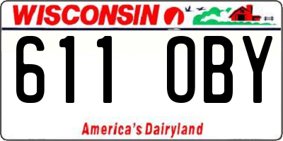 WI license plate 611OBY