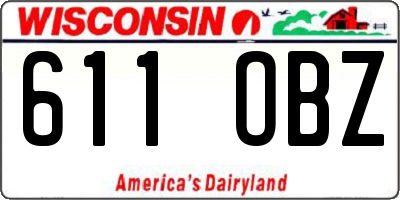 WI license plate 611OBZ