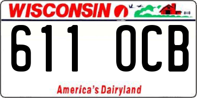 WI license plate 611OCB