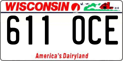 WI license plate 611OCE