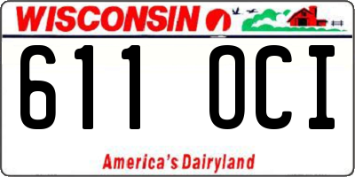 WI license plate 611OCI