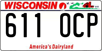 WI license plate 611OCP