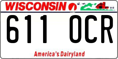 WI license plate 611OCR