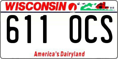WI license plate 611OCS