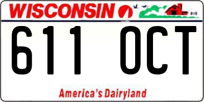 WI license plate 611OCT