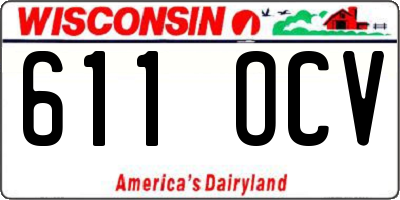WI license plate 611OCV
