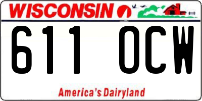 WI license plate 611OCW