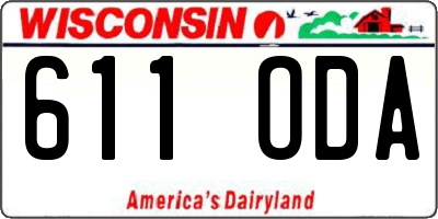 WI license plate 611ODA