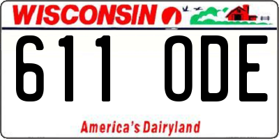 WI license plate 611ODE