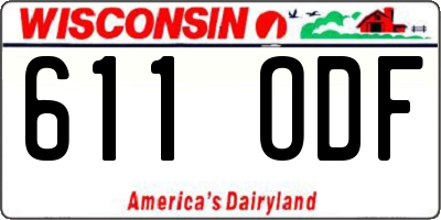 WI license plate 611ODF