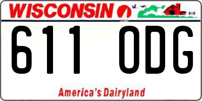 WI license plate 611ODG
