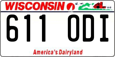 WI license plate 611ODI