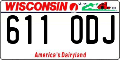 WI license plate 611ODJ