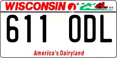WI license plate 611ODL