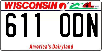 WI license plate 611ODN
