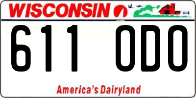 WI license plate 611ODO