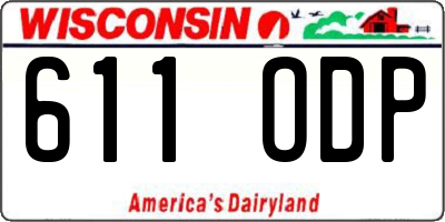 WI license plate 611ODP