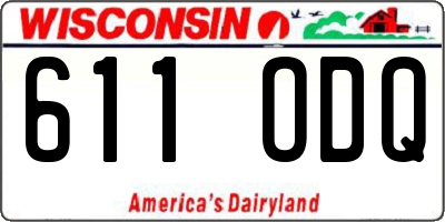 WI license plate 611ODQ