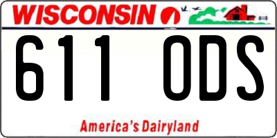 WI license plate 611ODS