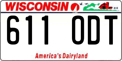 WI license plate 611ODT