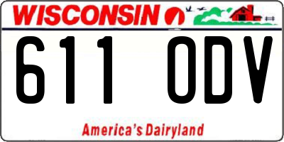 WI license plate 611ODV