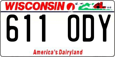 WI license plate 611ODY