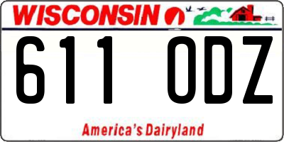 WI license plate 611ODZ