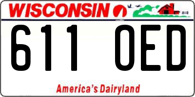 WI license plate 611OED